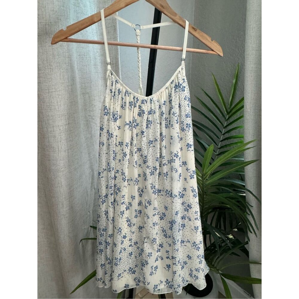 Abercrombie & Fitch Cream Mini Dress with Blue Floral Print